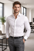 Slim Fit White Cotton Shirt – Breathable Smart Casual & Formal Wear