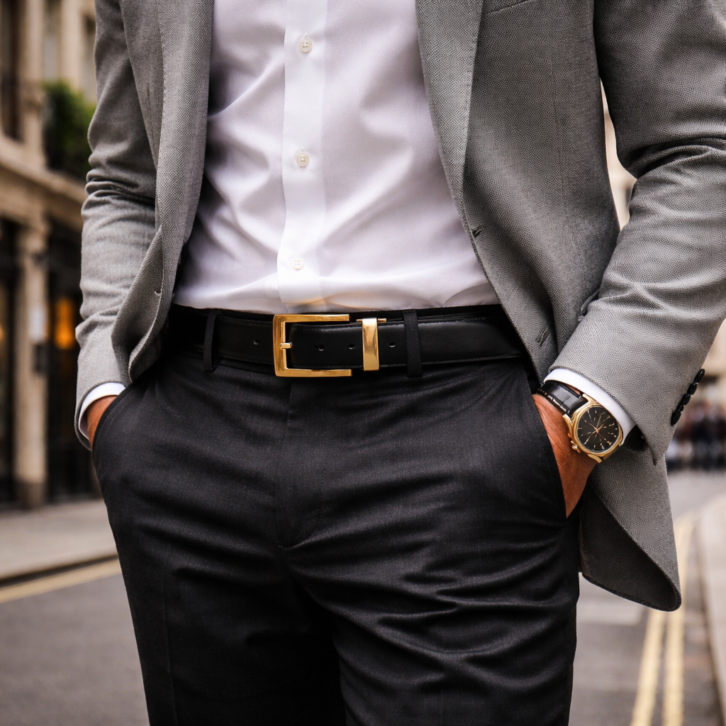 The Mayfair Gold Signature Belt – Statement Luxury Leather